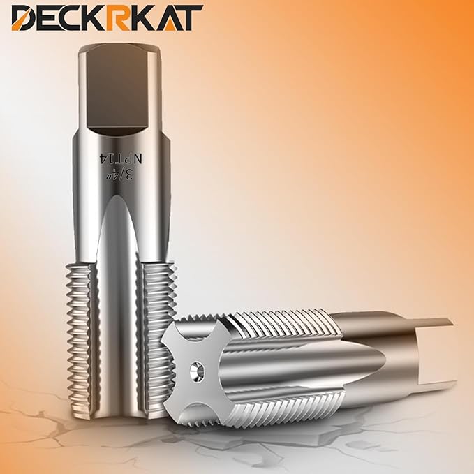 2-Piece NPT Pipe Tap Set, Precision Carbon Steel NPT Tap Set for Clean Accurate Threads, 1" NPT Tap, Perfect for Plumbers Mechanics DIYers, with Durable Plastic Case.