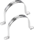 2 Pcs 8inch Rigid Pipe Strap,Two Hole Stainless Steel Strap U Bracket, Widened Tube Strap Tension Clip Assortment Kit Heavy Duty Pipe Clamp（219mm）