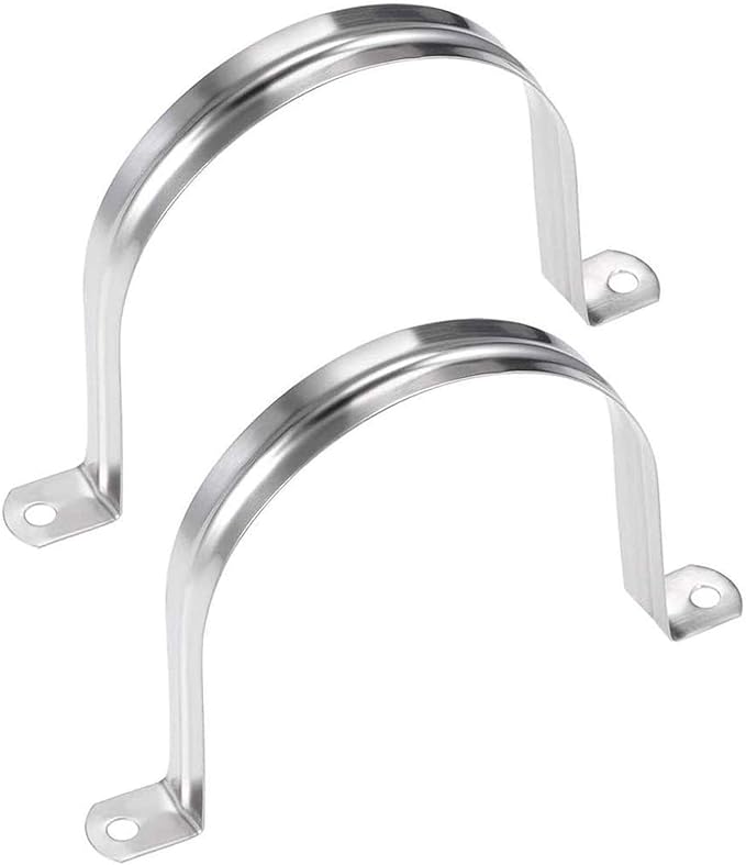 2 Pcs 5inch Rigid Pipe Strap,Two Hole Stainless Steel Strap U Bracket, Widened Tube Strap Tension Clip Assortment Kit Heavy Duty Pipe Clamp（133mm）