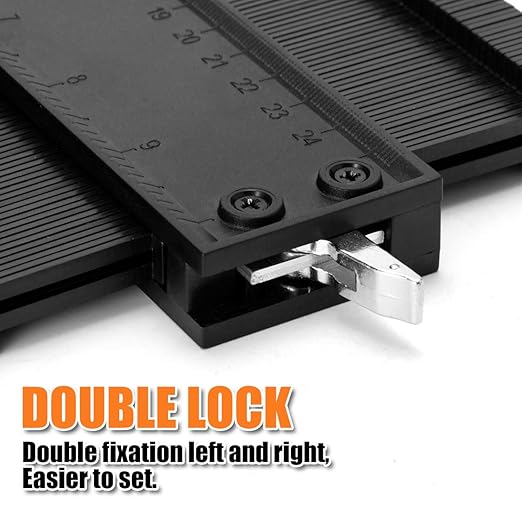 Saker Connection Profile Gauge-Adjustable Lock-Must Have Tool for DIY Handyman, Construction (5+10 INCH, BLACK+BLACK)