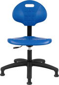 Chair Master Table Height Chair/Stool-Easy to Clean! Deluxe Ergonomic Polyurethane Chair. 5" of Height Adj (15.5"-20.5") 450 lb Capacity. Automotive, Lab, Garage, Home, Office (Glides, Blue)