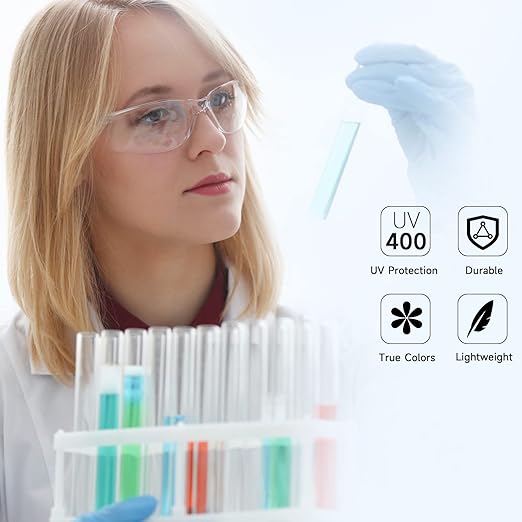 50 Pack Clear Safety Glasses with ANSI Z87.1 Scratch Resistant Eyewear for Women Man Lab Goggles Eye Protection