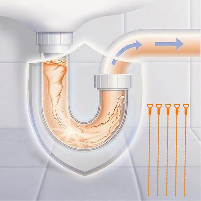 5 Pack 25 Inch Drain Snake, 2025 New Clog Remover, Flexible Hair Removal Tool for Bathroom and Kitchen, Durable Pipe Cleaning Tool for Homeowners (20 Pack)