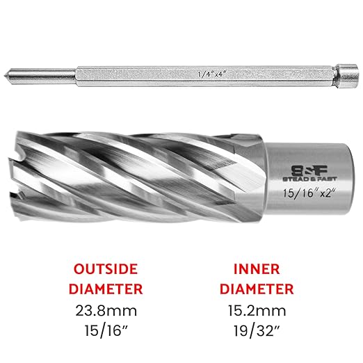 S&F STEAD & FAST Annular Cutter High Speed Steel 15/16" x 2" with Pilot Pin