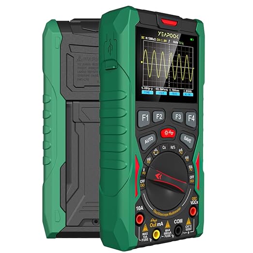 3 in 1 Handheld Digital Oscilloscope Multimeter Portable Oscilloscopes, 12MHz Bandwidth, 50MSa/s Sampling Rate with Multimeter and Signal Generator (YP101A)