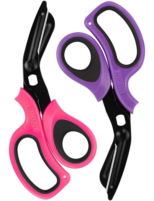 MEUUT 2 Pack Trauma Shears Patented Bandage Scissors - Medical Supplies with 8 inch Heavy Duty Medical Scissors for EMT Workers Nurses