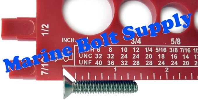 Nut, Bolt & Screw Gauge Standard & Metric Coarse & Fine Diameter, Length & Thread Pitch (Blue)