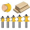 Bullnose Router Bit 1/2 Inch Shank Set 5PCS, Radius Half Round Bearing Wood Milling Cutter Drilling Carbide Tool for Door Table Cabinet Shelve.Radius 1/8" 3/16" 1/4" 5/16" 3/8"