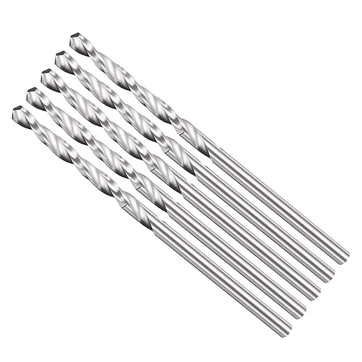 Drill Bit, 2.5mm Cutting Diameter, 4241 HSS 118° Cutting Angle Uncoated Bright Versatile Jobber Bits - (Applications: for Drilling Plastic Wood Soft Metal), 5-Pieces