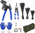 Metal Zip Ties Cutter Stainless Steel Cable Tie Gun Kit Assortment With 150pcs Black Stainless Steel Zip Ties Heavy Duty Outdoor For Chain Link Fence Parts Exhaust Wrap