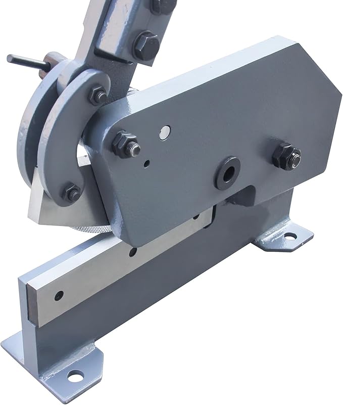 KAKA INDUSTRIAL Sheet Metal Cutter 8-Inch | 0.51 inch Round Bar Capacity | HS-8 Manual Plate Shear Bench-Mounted for Steel Plates and Bars