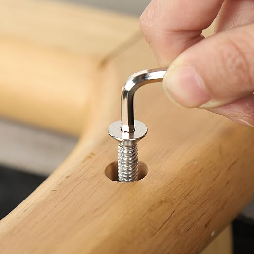 1/4-20 Bolt, 1/4-20 x 1/2 Inch Flat Socket Head Screws 50Pcs, 304 Stainless Steel 18-18 Countersunk Bolts, Full Thread, with Hex Spanner