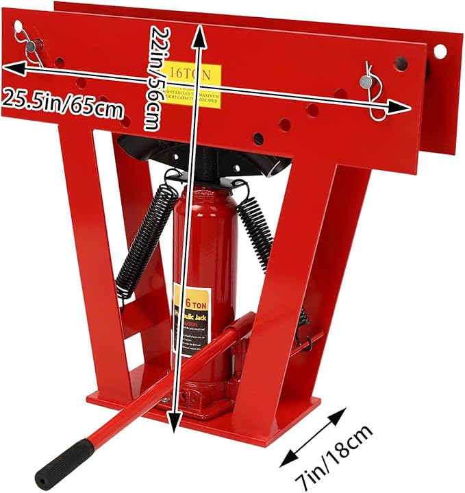 16 Ton Hydraulic Pipe Bender Manual Pipe Bending Machine Tube Bender Tool with 8 Bending Dies (1/2", 3/4", 1", 1-1/4", 1-1/2", 2", 2.5", 3") & Adjustable Guide Rollers 90-180° Bending for Pipeline