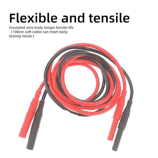 4PCS Meter Test Lead Extension Male to Female Connector, 4mm Banana Plug to Jack Heavy Duty Silicone Wires, 14AWG Multimeter Leads Probes Adapter