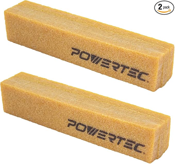 POWERTEC 71002-P2 Abrasive Cleaning Stick for Sanding Belts & Discs 8-1/2" 2PK | Natural Rubber Eraser - Woodworking Shop Tools for Sanding Perfection