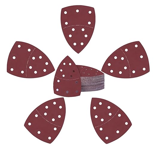 50PCS Mouse Detail Sander Sandpaper 11 Holes 320 Grit Hook and Loop Mouse Sanding Sheets for Mouse Sanders Abrasive Pads for Precision Sanding