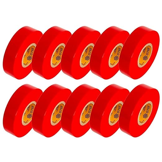 GTSE Red Electrical Tape, 240 Rolls Bulk Box – Waterproof, Industrial Grade Vinyl, 3/4 in x 66ft– Strong Self-Adhesive PVC Electric Tape for Wire Insulation, 7 Mil, 600V – UL/CSA Listed