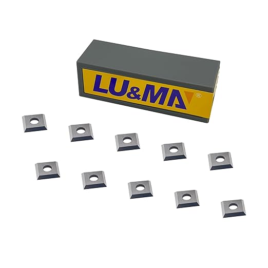 LU&MN 11mm Square Carbide Inserts Replacement Cutter Knives 11x11x 2.0mm for Woodworking Fits Spiral Helical Planer Cutter Head 10pcs