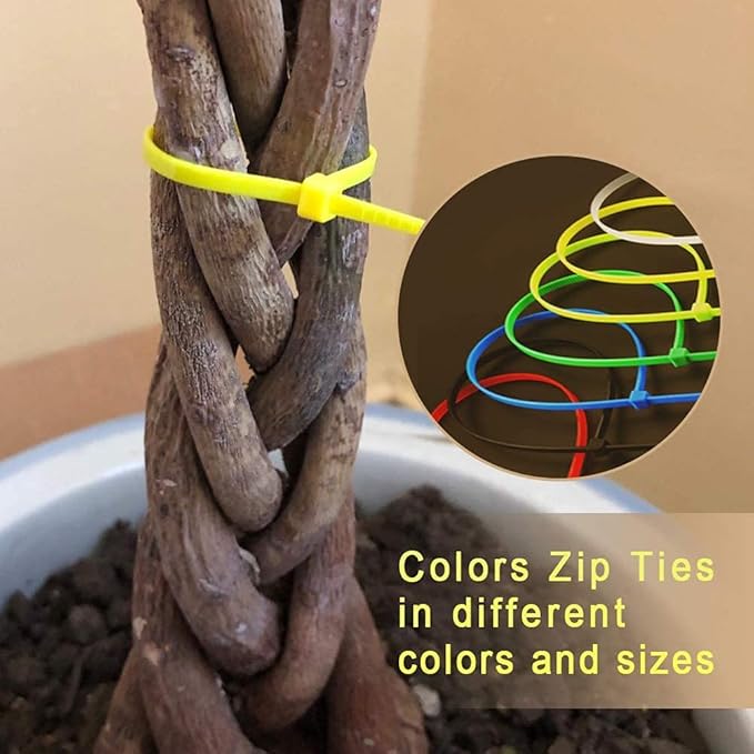 GOONSDS 750 Pcs Zip Tie Kit, Tie Wraps Self-Locking Colored Nylon Zip Ties for Indoor and Outdoor Multi-Purpose Electriduct Cable Wire Tie & Adjustable Zip Strap