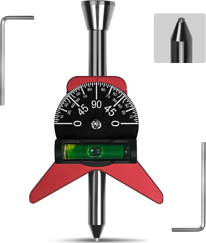 Upgraded Pipe Center Finder Tungsten Punch,Portable Pipefitter Tools with Ultra-High Hardness Punch,2.75" Y-Shape W/Adjustable Dial Bubble Protractor Measure Pipe Diameter From 1.5" To 6" Diameter