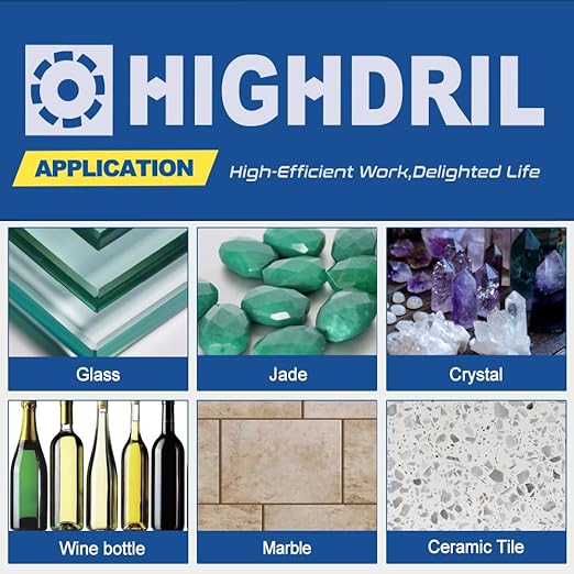 HIGHDRIL Diamond Glass Blade 3" 75mm x Arbor 3/8" 10mm - 4pcs Angle Grinder Cutting Disc for Cutting Glass Marble Tile Jade Crystal Wine Bottle