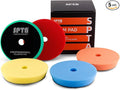 Buffing Polishing Pads, 5'' Orbital Buffer Pads Hook and Loop Buffing Pads, Foam Polish Pad 5 Grits From Coarse to Fine for 5 Inch DA Rotary polisher and Air Polisher Compounding, Polishing and Waxing