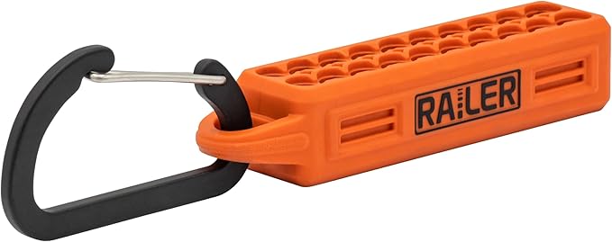 Screwdriver Bit Holder Storage Organizer – Railer 20-Hole Orange Bit Holder with Carabiner