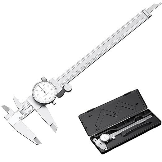 HDLNKAK Dial Caliper Shockproof Dial Caliper Precision Caliper with Watch 0-9" Range, 0.001” Resolution 6 Inch with 0.001" Precision Calipers 4-Way Measurement with Plastic Case