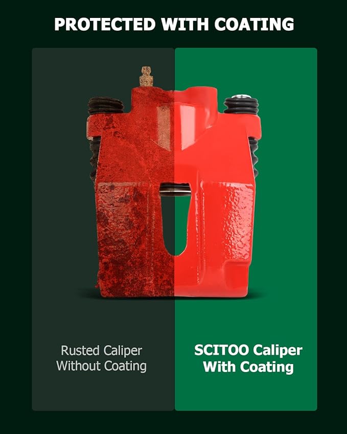 SCITOO Rear Left Brake Caliper Without Bracket 184859 Red Compatible For Ford For F-150 2004-2011 For Ford For Lobo 2005-2009 For Lincoln Mark LT 2006-2008 2010-2011