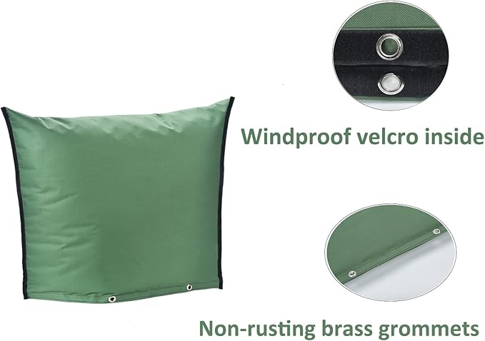Outdoor Backflow Preventer Insulation Cover，Insulated Pouch for Winter Pipe Freeze Protection Sprinkler Valves in Snow or Sun Exposure, Waterproof Sprinkler Valve System Cover (24 " W x 24 " H,Green)