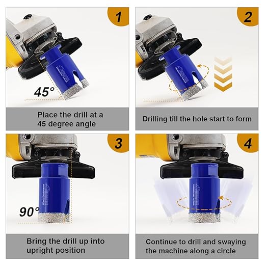 SHDIATOOL Diamond Drill Core Bits,Tile Drilling Core Hole Saw Cutter for Porcelain Marble Ceramic Granite with SDS Plus Adapter 8pcs(20/25/35/50/75/100/2inch/SDS)