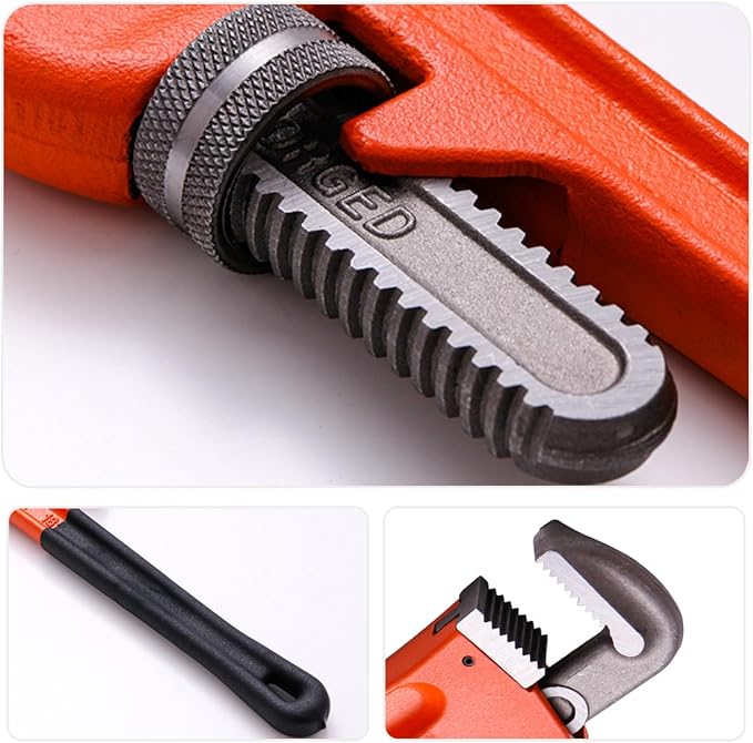 Kmiles 24-Inch Heavy Duty Pipe Wrench, Adjustable Plumbing Wrench, Forged Cast Steel Jaw, I-Beam Handle, Ideal for Plumbers, Pipe Fitting & Home Repair