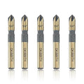 Countersink Drill Bit Set, 5 Pieces High Speed Steel 82 Degree 5 Flute 6mm Round Shank Mill Cutter Bit Countersink in Sizes 1/4" Set with Carrying Case.