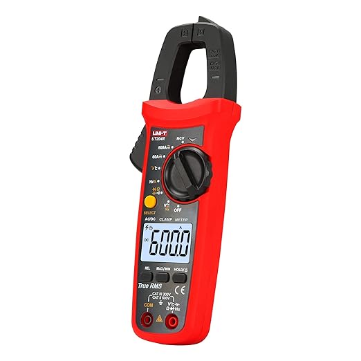 UNI-T UT204R Digital Clamp Meter, Auto Ranging TRMS 6000 Counts NCV Volt Amp Meter with AC/DC Ohm Diode Capacitance Resistance Temperature Frequency Continuity Test
