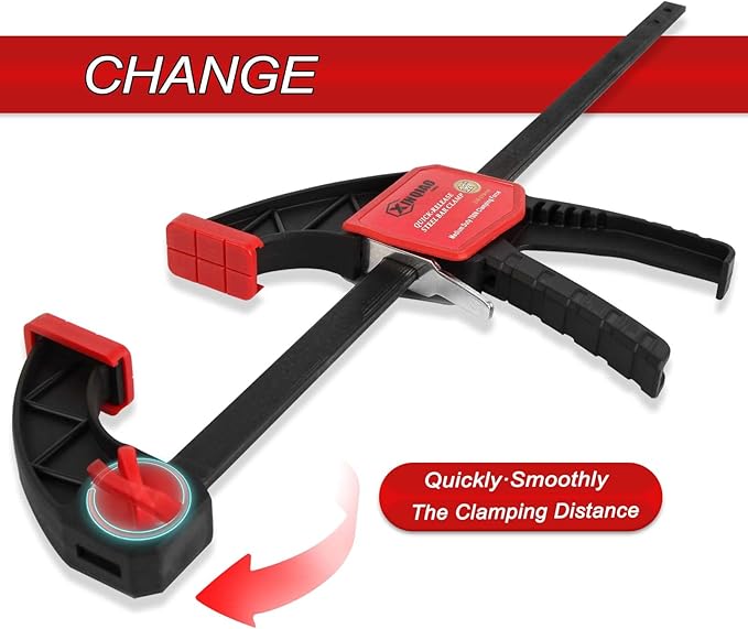 XINQIAO Bar Clamps for Woodworking 12 Inch (2) Wood Clamps Set, One-Handed Spreader with 150 LBS for Stable and Reliable Fixing Solutions