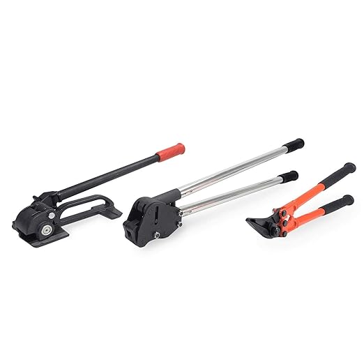 IDL Packaging PRO Strapping Tool Set for 1 1/4" Steel Strapping – Heavy-Duty Tensioner, Sealer, Cutter for Metal Banding – Packaging Strapping Tool Kit to Secure Heavy Packages