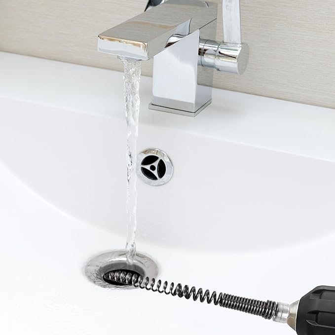 uxcell 16.4Ft Drain Auger Cable, Pipe Cleaning Spring Clog Remover, Flexible Plumbing Snake Pipe Drain Cleaner for Kitchen, Shower Sink