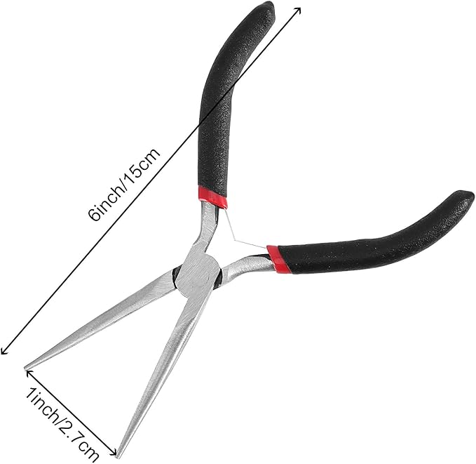 SEUNMUK 8 Pack 6 Inch Long Needle Nose Pliers Set, Precision Long Nose Pliers with Comfort Grip Handles, Extra Long Needle Nose Pliers for Jewelry Making, Bending Wire and Small Object Gripping