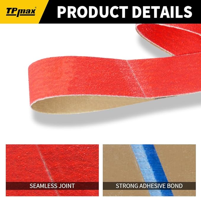 2x42 Inch Ceramic Sanding Belts (40/60/80/120 Grits) – High-Performance Sander Sharpening Belts for Knife Making, Metalworking, and Woodworking