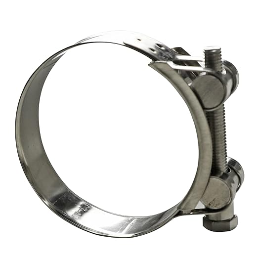 AKIHISA 122-130mm ID Range T-Bolt Hose Clamp,2 Pack 304 Stainless Steel Adjustable Heavy Duty Pipe Clamp 4.8 to 5.12 Inch
