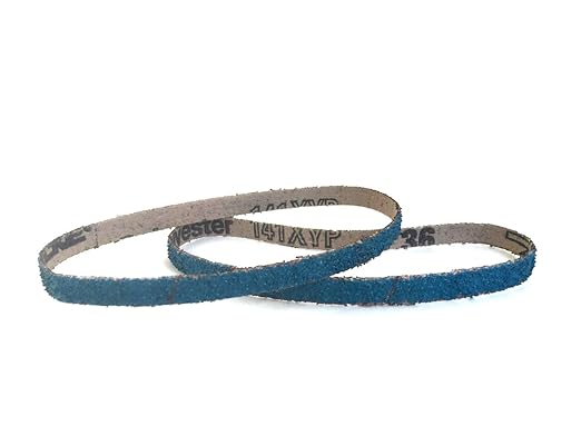 3/8 x 13 Inch Sanding Belts - Starcke Premium 36 Grit Blue Zirconia Cloth Belt Sanders for Woodworking, Metal, Composites & Aluminum, Autobody Sandpaper Belts, Narrow Air File Belt Sanding - 30 Pack