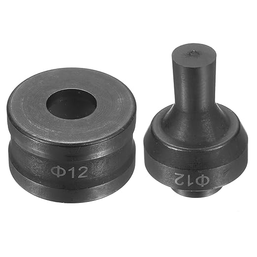 HARFINGTON Hydraulic Hole Punch Die Φ12mm Round Hole 40Cr Steel Electric Punching Kit for CH60 Electric Punching Machine, Black