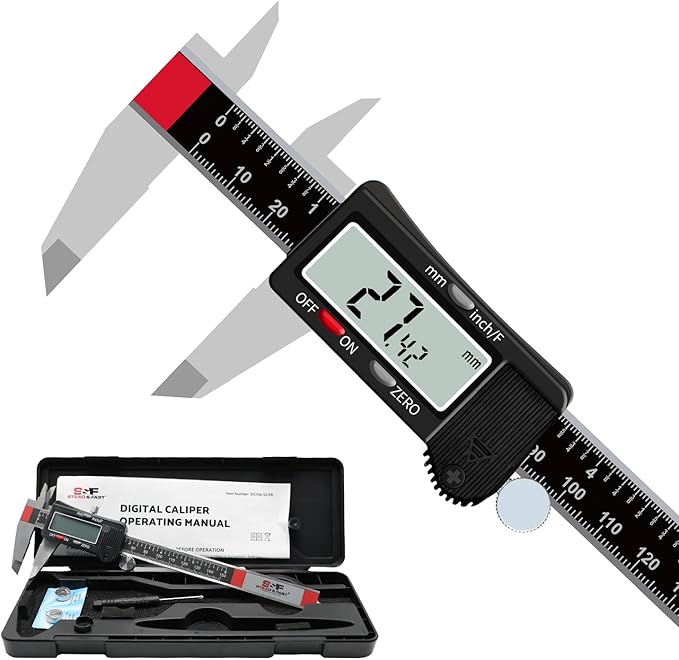 S&F STEAD & FAST Digital Calipers Measuring Tool 6 inch DCXD6-SS-PB, Micrometer Caliper Digital, Vernier Caliper Stainless Steel to Measure Inch Fractions Millimeter