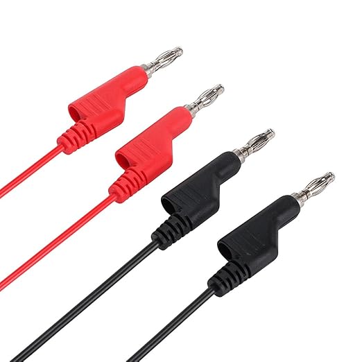 Sumnacon Multimeter Test Lead Set - Stackable Banana Plug to Test Hook, Banana Plug to Alligator Clips Test Cable Kit, Flexible Silicone Electrical Test Wire Leads with Protective