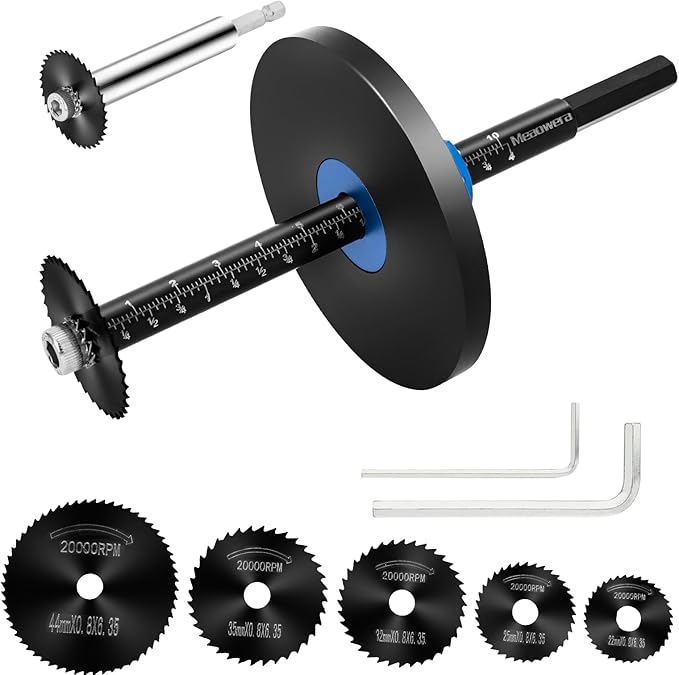 MeaoweraPVC Pipe Internal Cutter Set – 360° Rotating Pipe Cutting Tool with Adjustable Depth Gauge, 5 Blades, 2 Mandrels & 2 Hexagonal Handles, Portable Internal Cutter for PVC/ABS Pipes