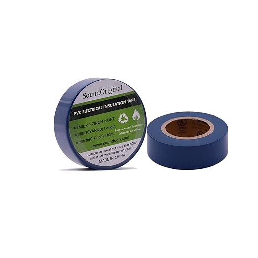 Electrical Tape Blue 6 Pack 3/4-Inch by 30 Feet, Voltage Level 600V Dustproof, Adhesive for General Home Vehicle Auto Car Power Circuit Wiring Blue