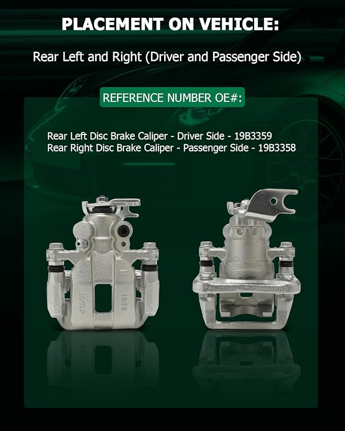 SCITOO Rear Left+Right Brake Calipers With Bracket 19B3358 19B3359 Compatible For Acura TSX 2009-2014,For Honda For Accord 2008-2012