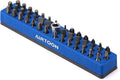 AIRTOON 1/4" Magnetic Hex Bit Holder, 43 Holes Bit Storage with Strong Magnetic Base, Magnetic Screwdriver Bit Organizer, Blue