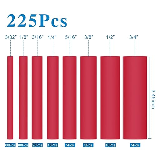 XHF UL Listed 225 Pcs 3:1 Waterproof Heat Shrink Tubing Kit Marine Grade Adhesive Lined Heat Shrink Tube, Insulation Sealing Oil-Proof Wear-Resistant Red