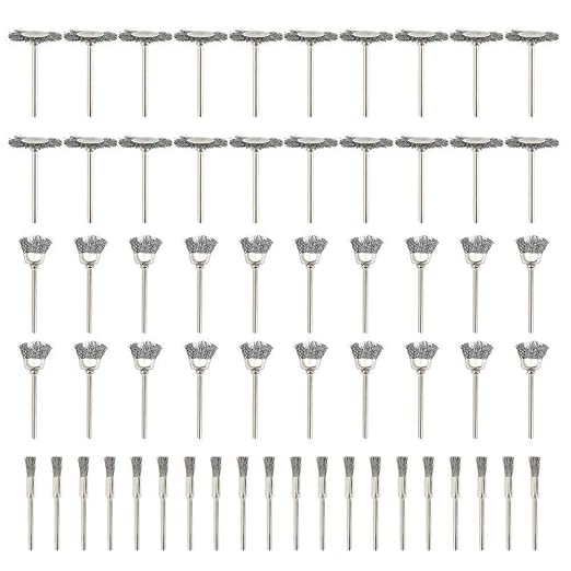 60 Pcs Wire Brushes Set, Rocaris Steel Wire Wheels Pen Brushes Set Kit Accessories for Rotary Tool